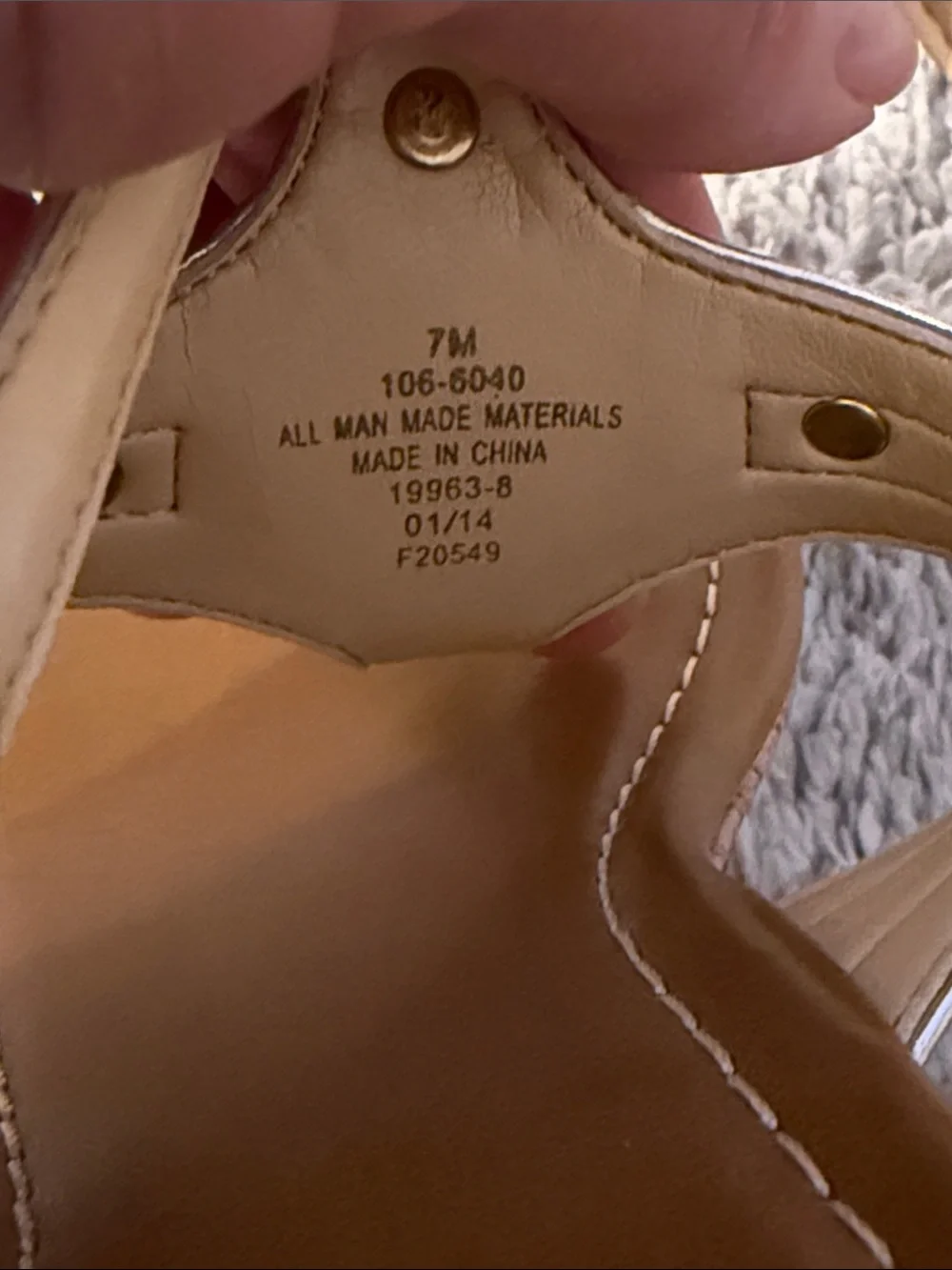 Liz Claiborne Metallic Gold T-Strap Sandals